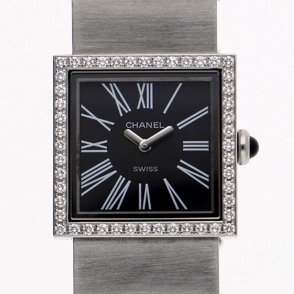 CHANEL H0830 Mademoiselle DBezel black SS QZ - Picture 1 of 7